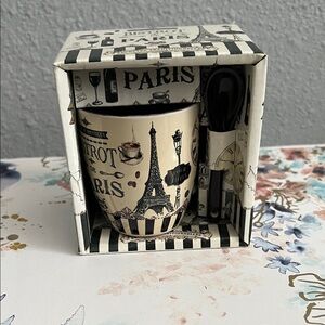 Paris Themed Mini Mug and Spoon Souvenir Set